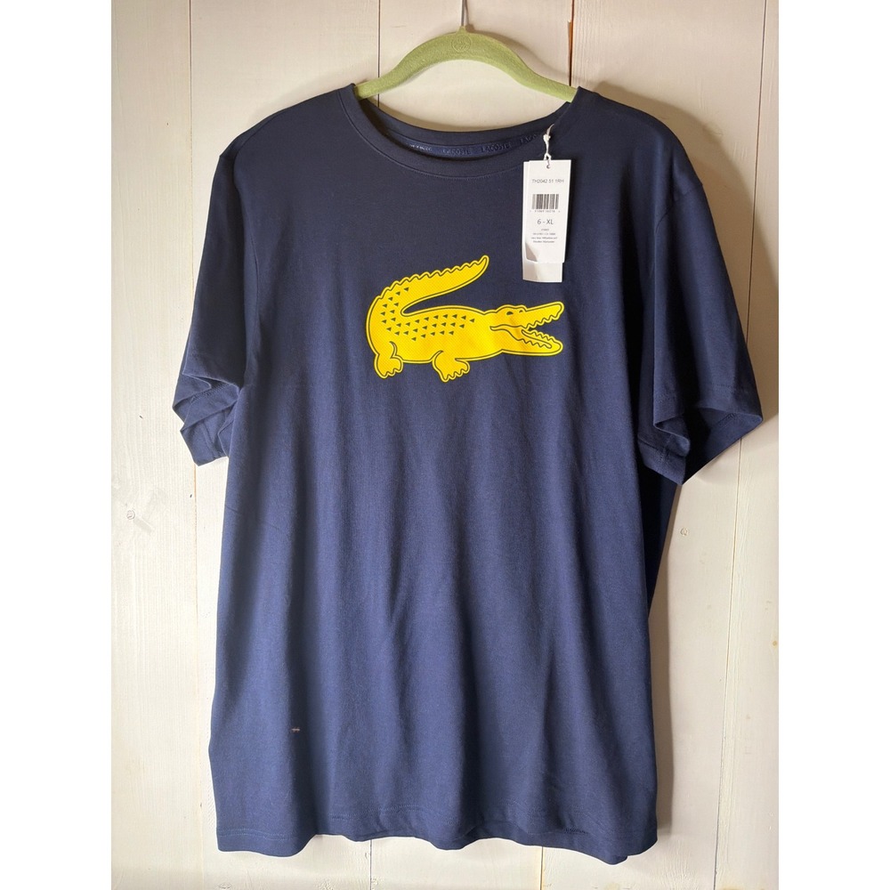 Lacoste Sport Mens XL Navy Ultra Dry Graphic T-Shirt TH2042-51
